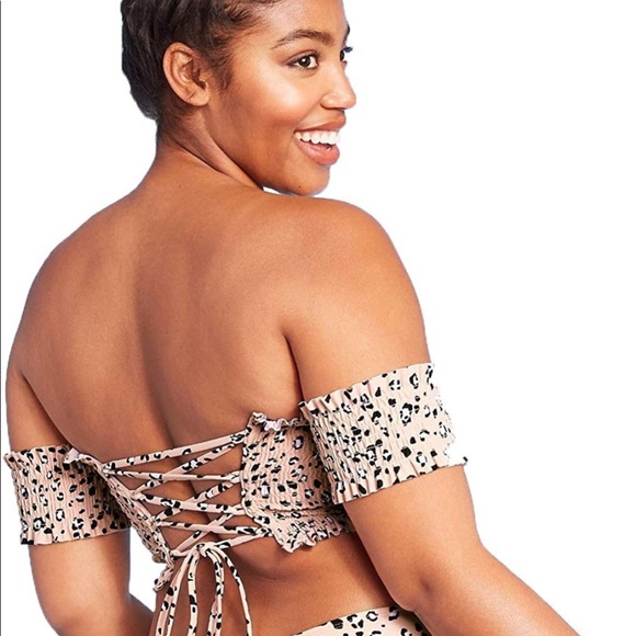 NWOT target xhileration cheetah leopard bikini top size s - Picture 5 of 5